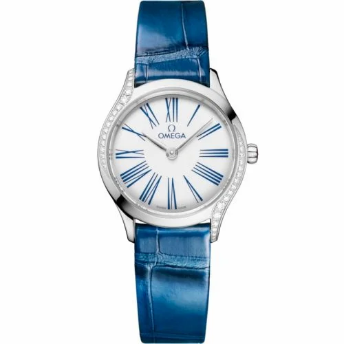 Omega Mini Trésor Quartz 26 Stainless Steel - Diamond / White Enamel 428.18.26.60.04.002 (42818266004002)